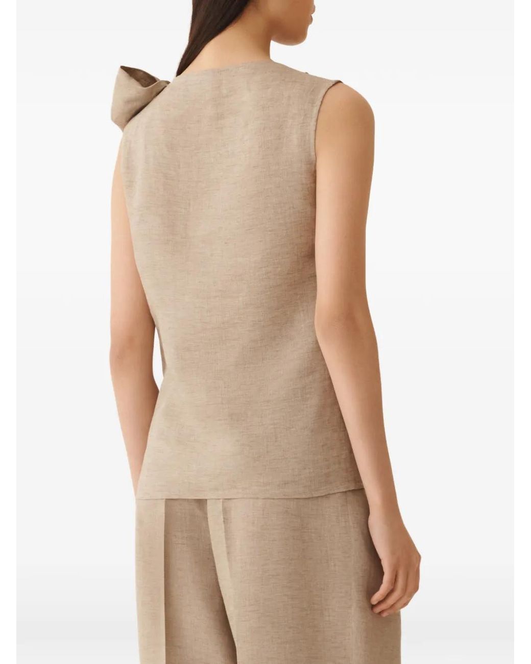 Fabiana Filippi Natural Drape Sleeveless Top
