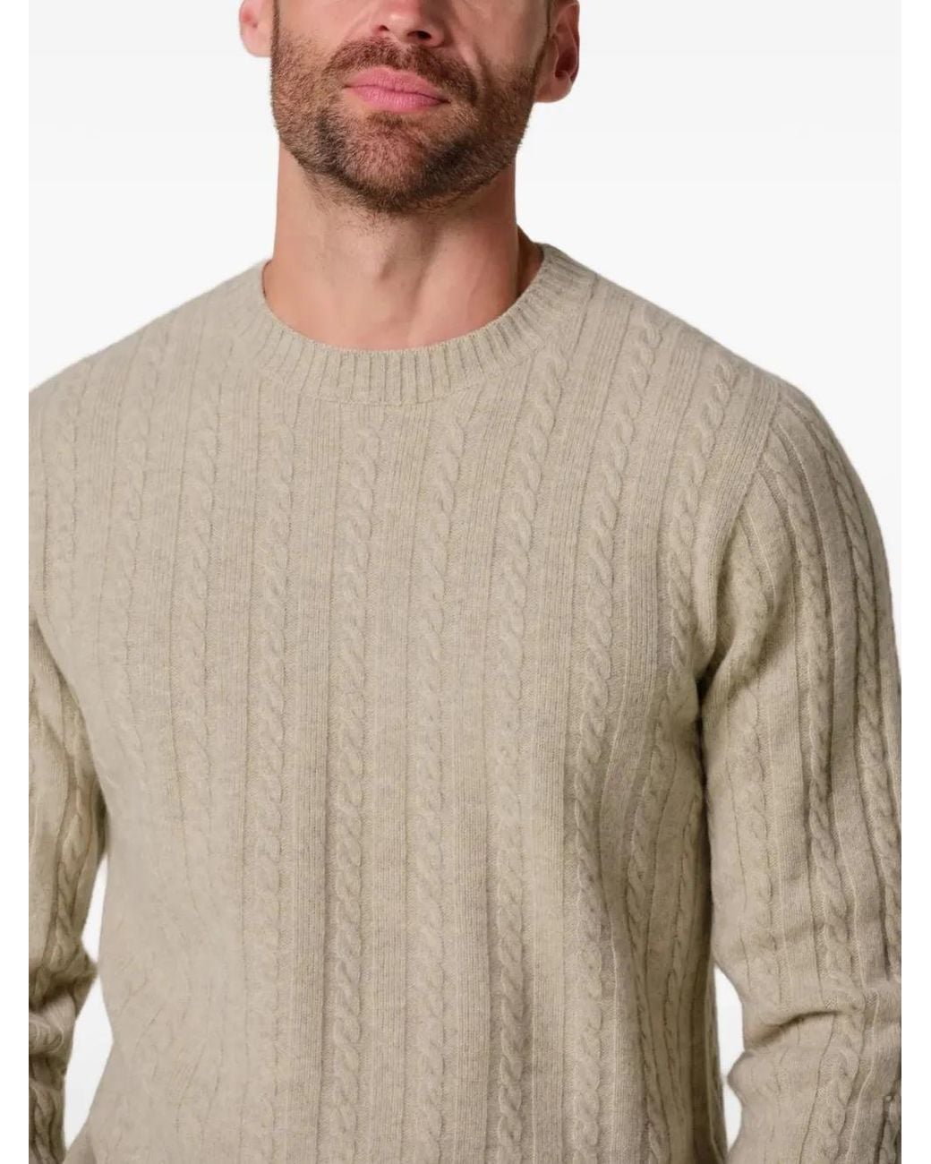 Pull En Maille Torsadée Profuomo pour homme en coloris White