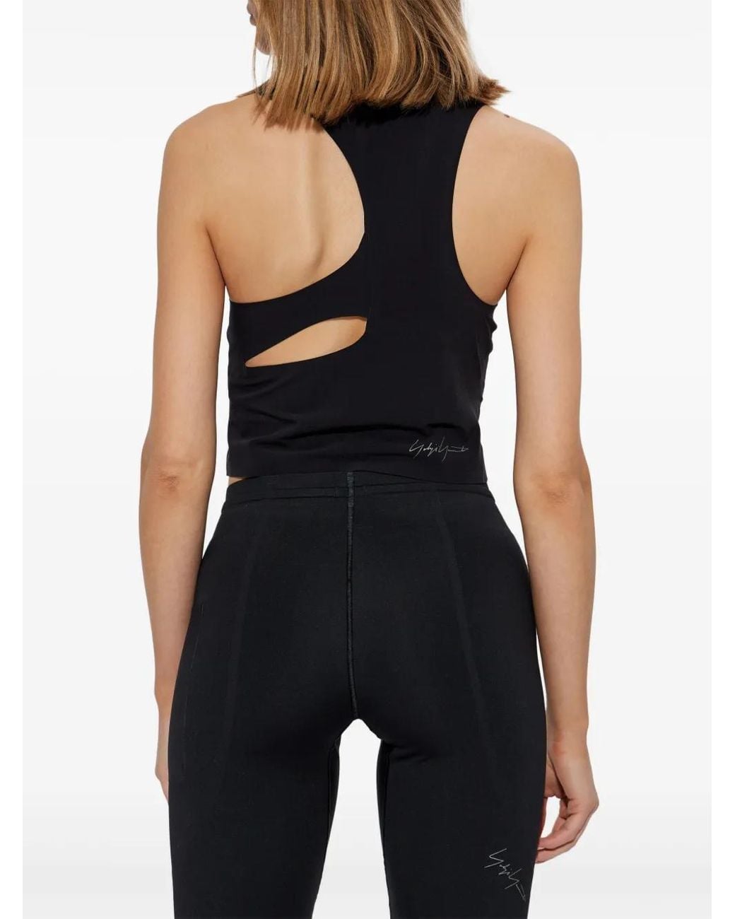 Y-3 Black Cropped Performance Tank Top