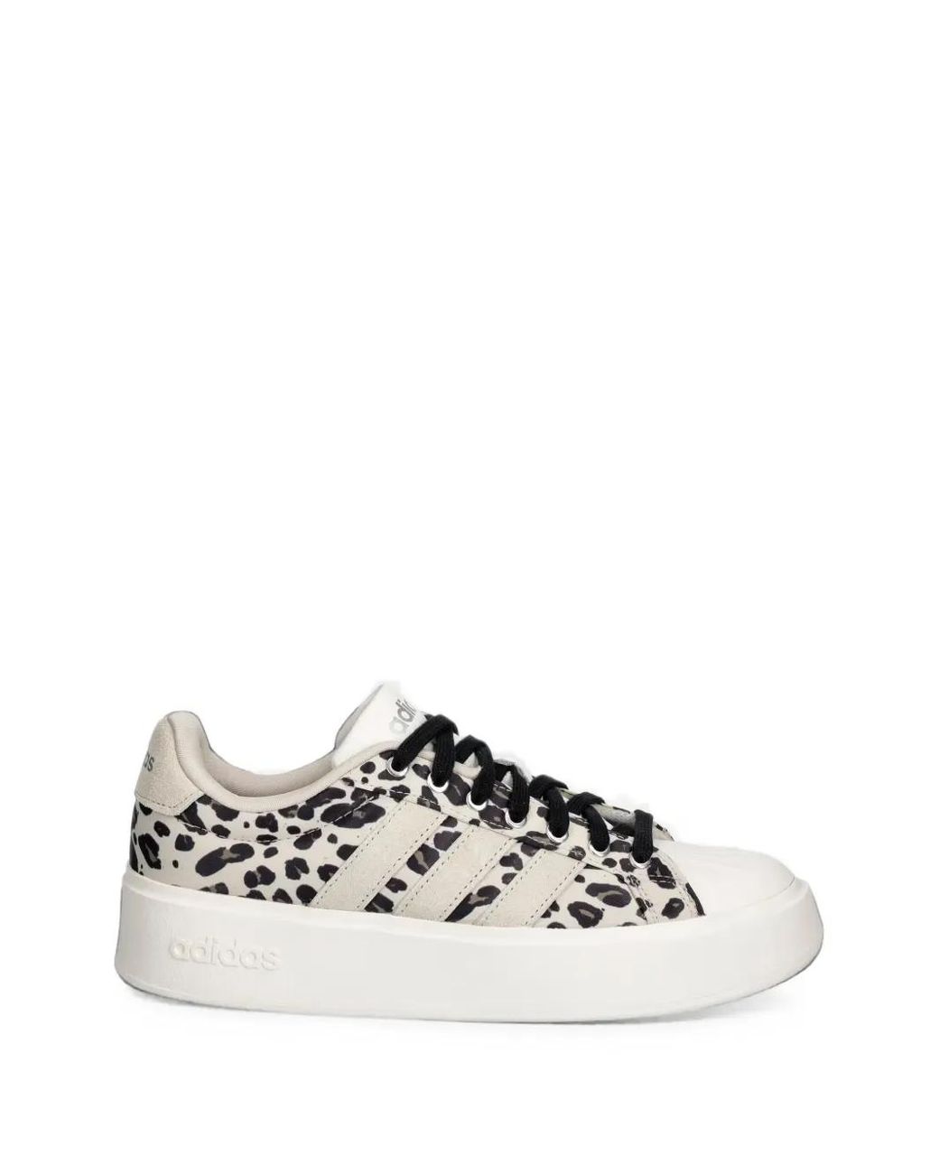 Adidas White Leopard-Print Platform Sneakers
