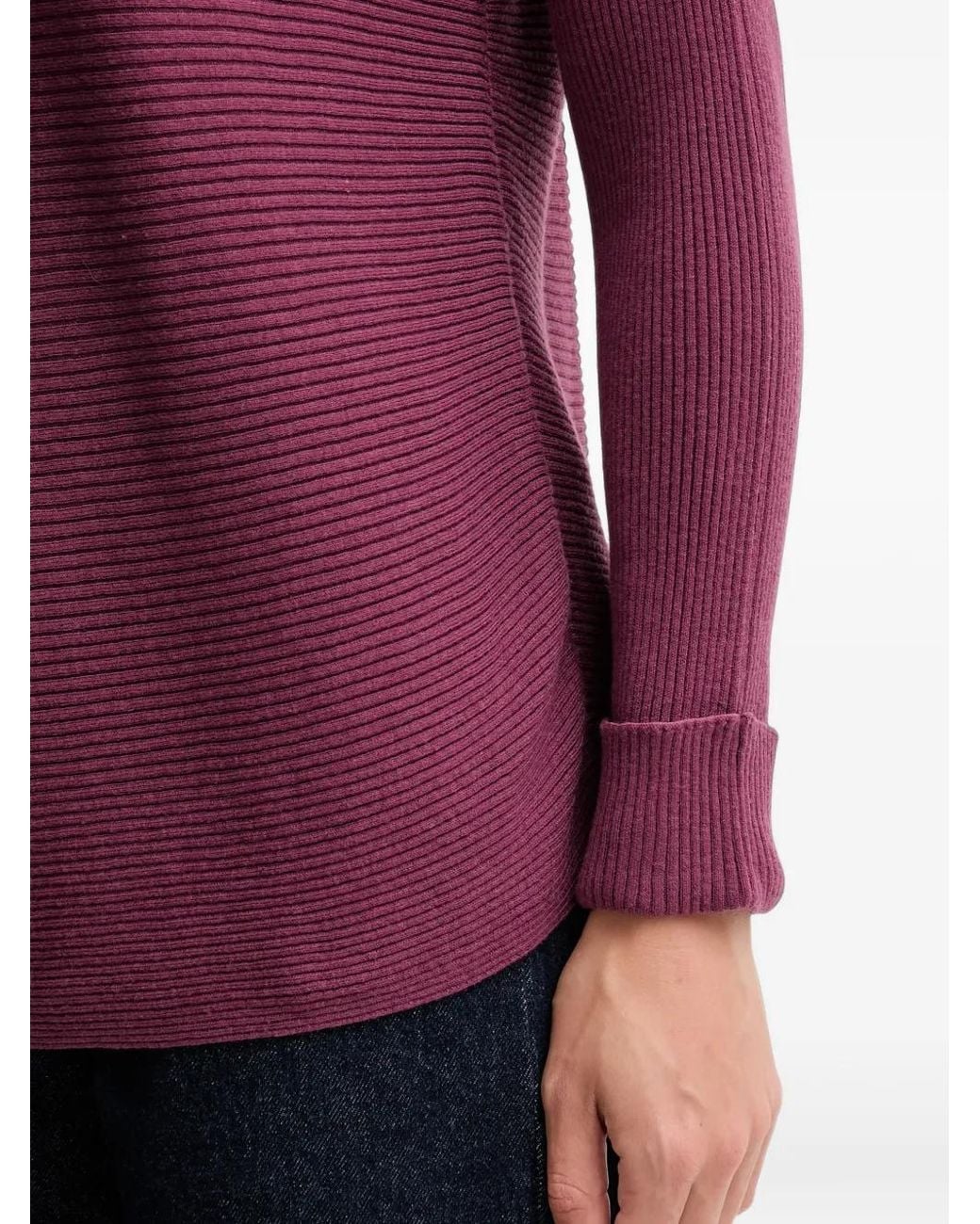Benetton Purple Cuff-Detail Sweater