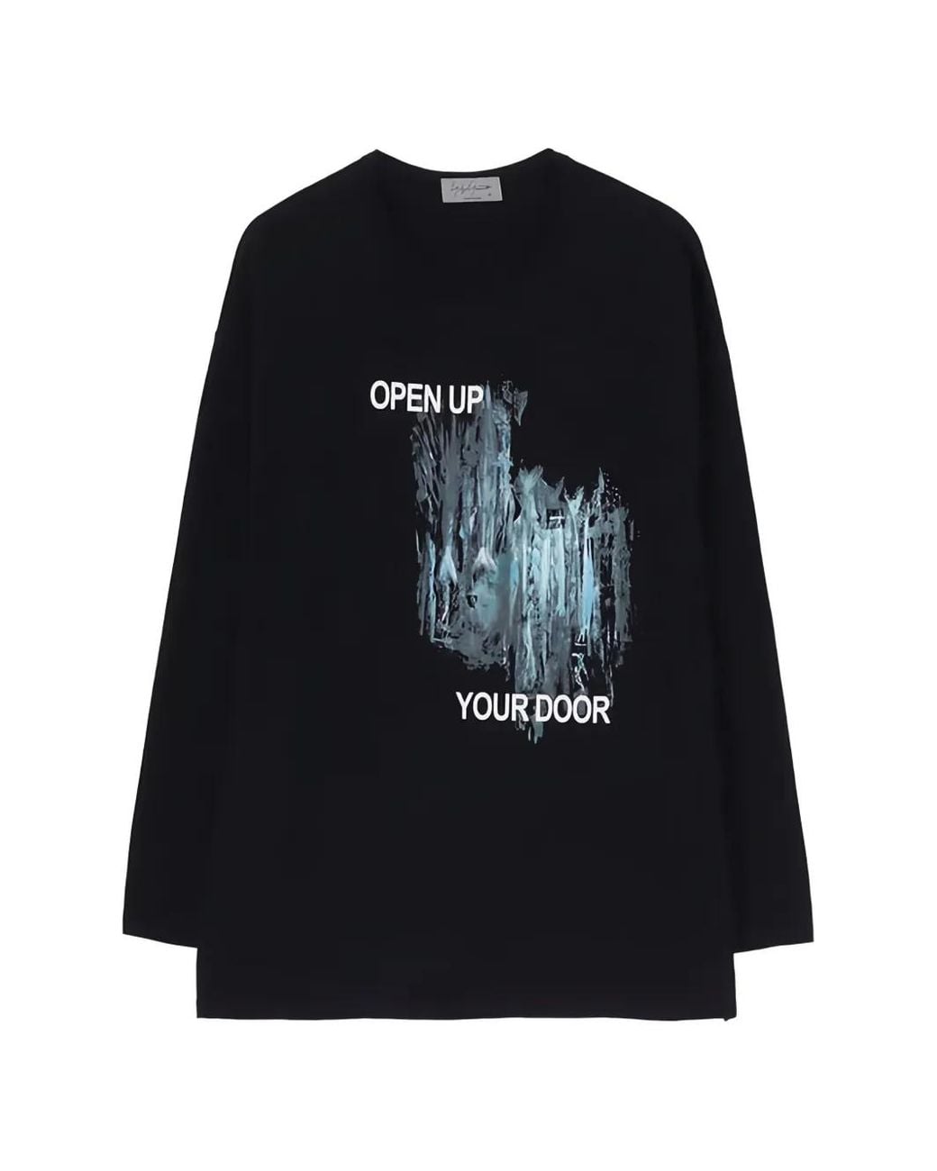 Yohji Yamamoto Black Graphic-Print Long-Sleeve T-Shirt for men