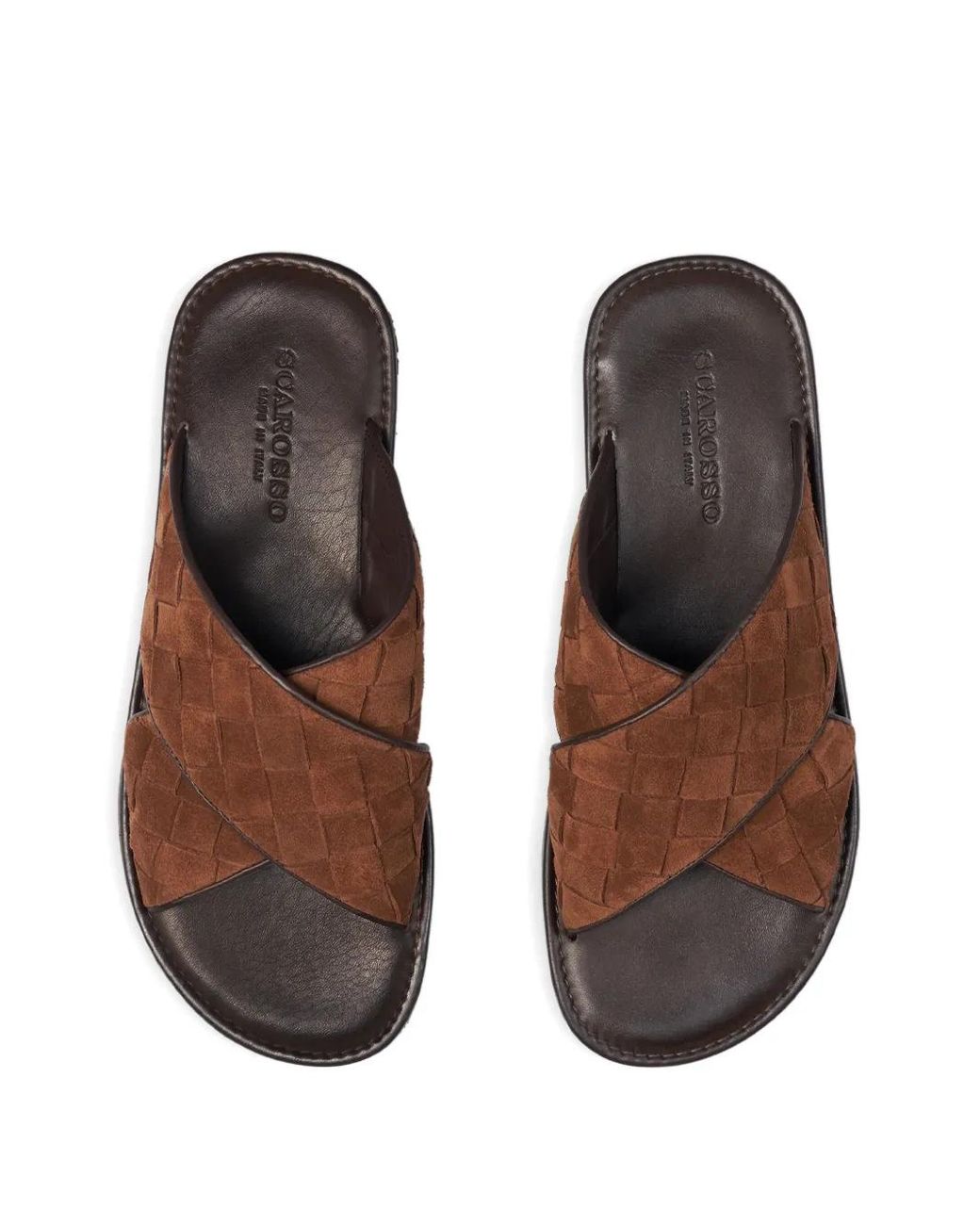 Scarosso Brown Ettore Slides for men