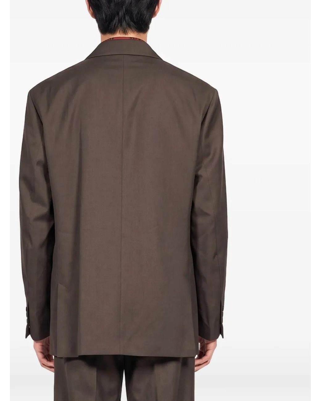 Ssstein Brown Double-Breasted Peaked-Lapels Jacket