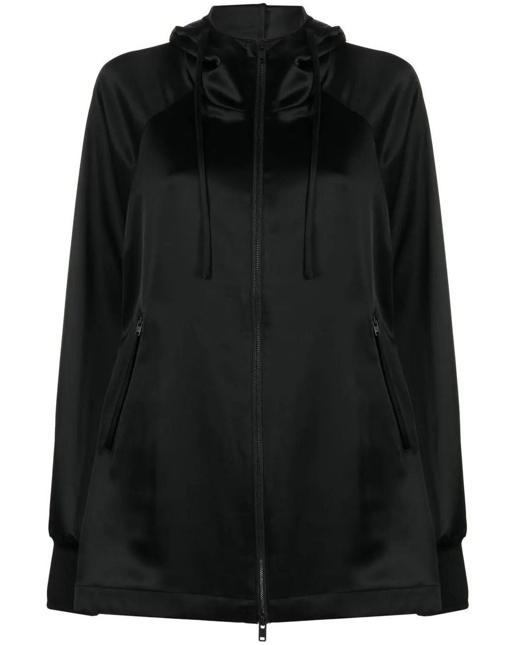 Y-3 Black Zip-Fastening Hooded Jacket