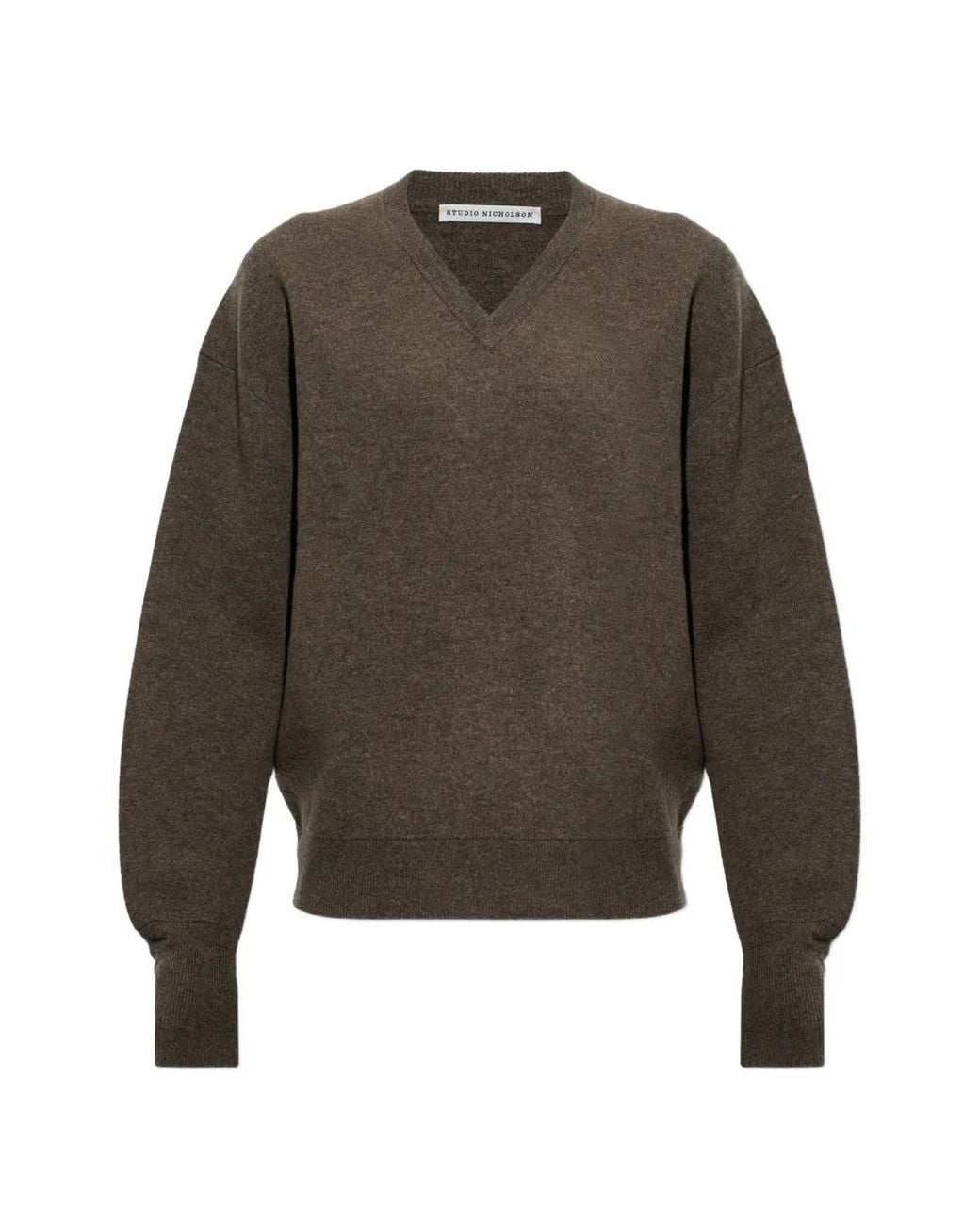 Studio Nicholson Green Loch V-Neck Sweater