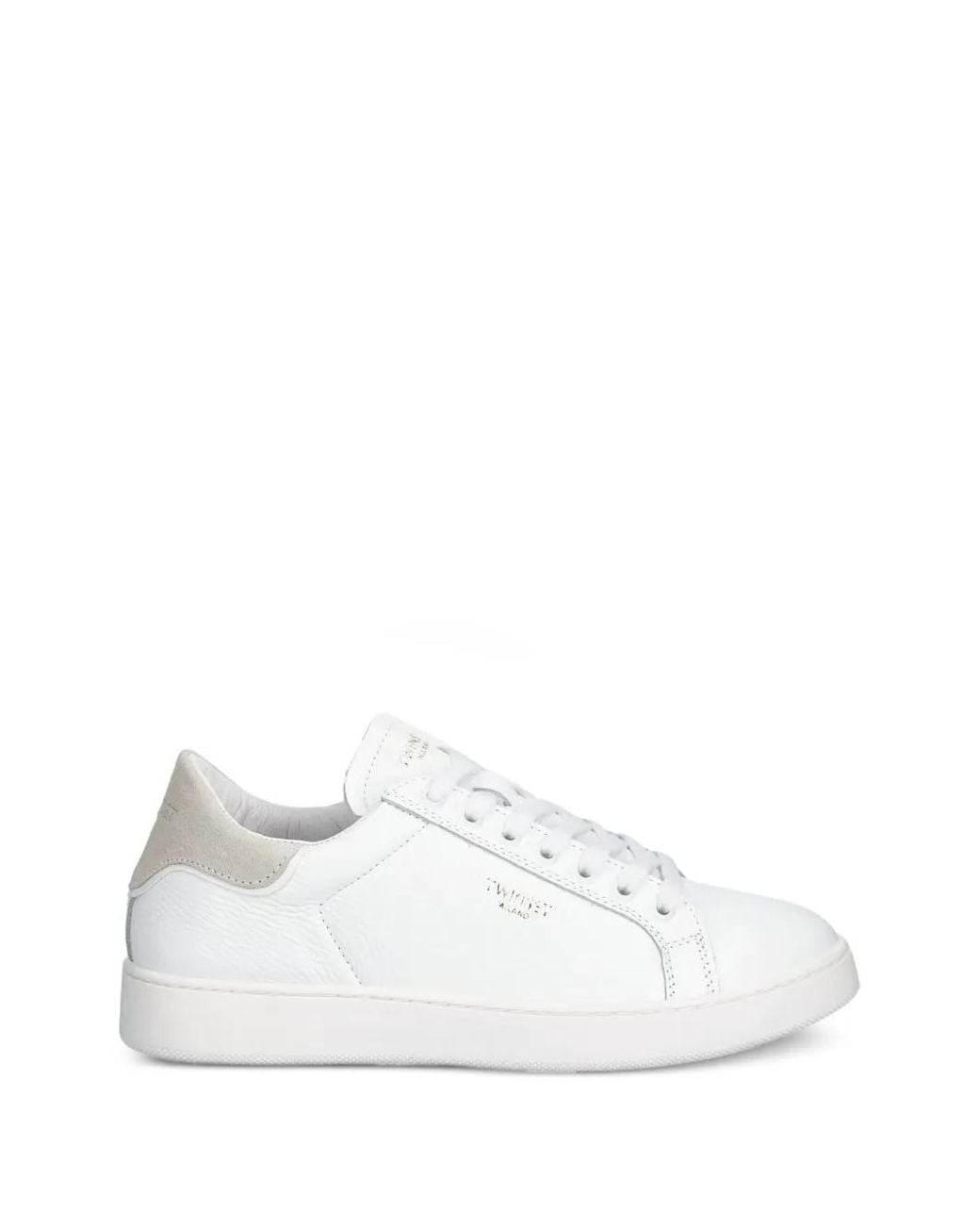 Twinset White Leather Sneakers