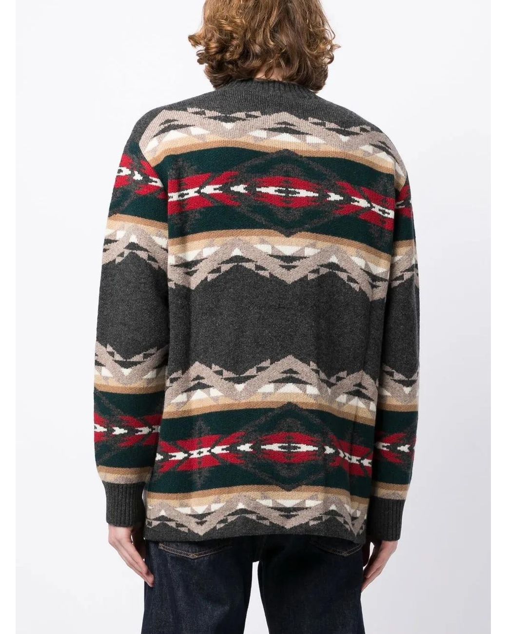 Junya Watanabe Gray Intarsia-Knit Jumper for men