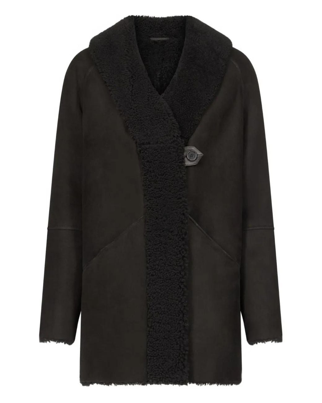 Loulou de Saison Black Isak Hooded Shearling Coat