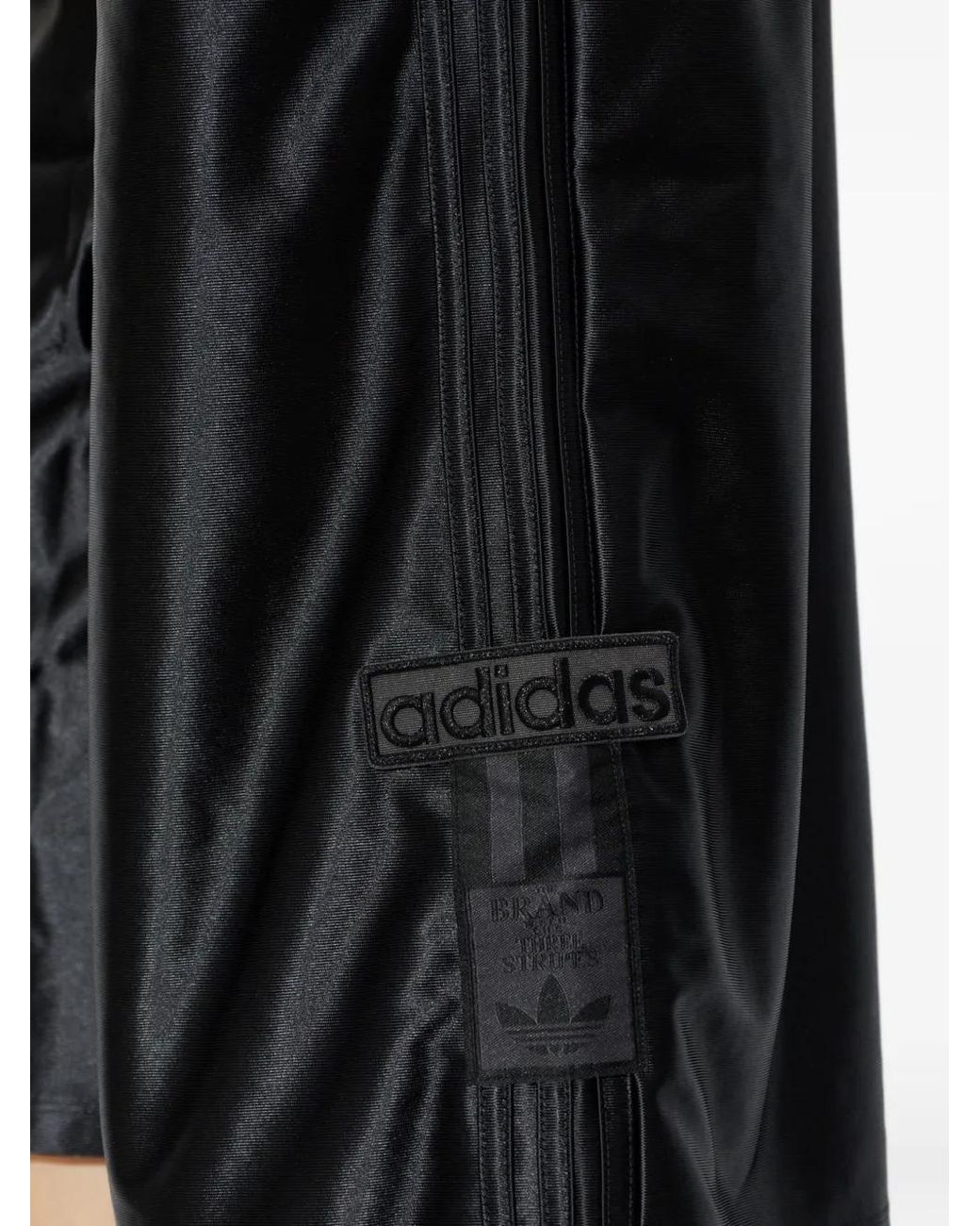 Adidas Black Logo-Patch Satin-Finish Shorts
