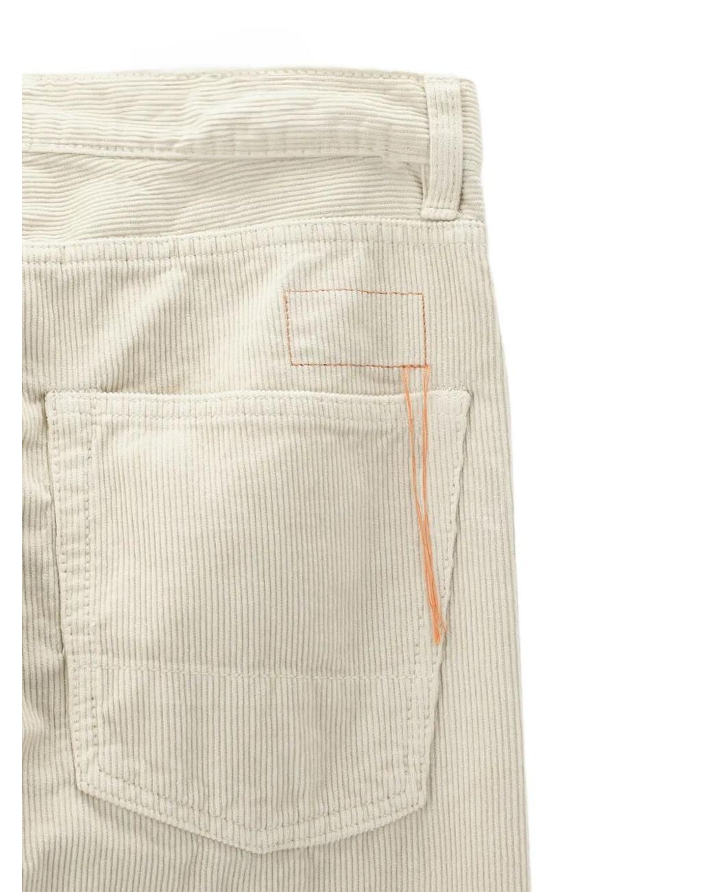 Fortela White Five-Pocket Corduroy Trousers