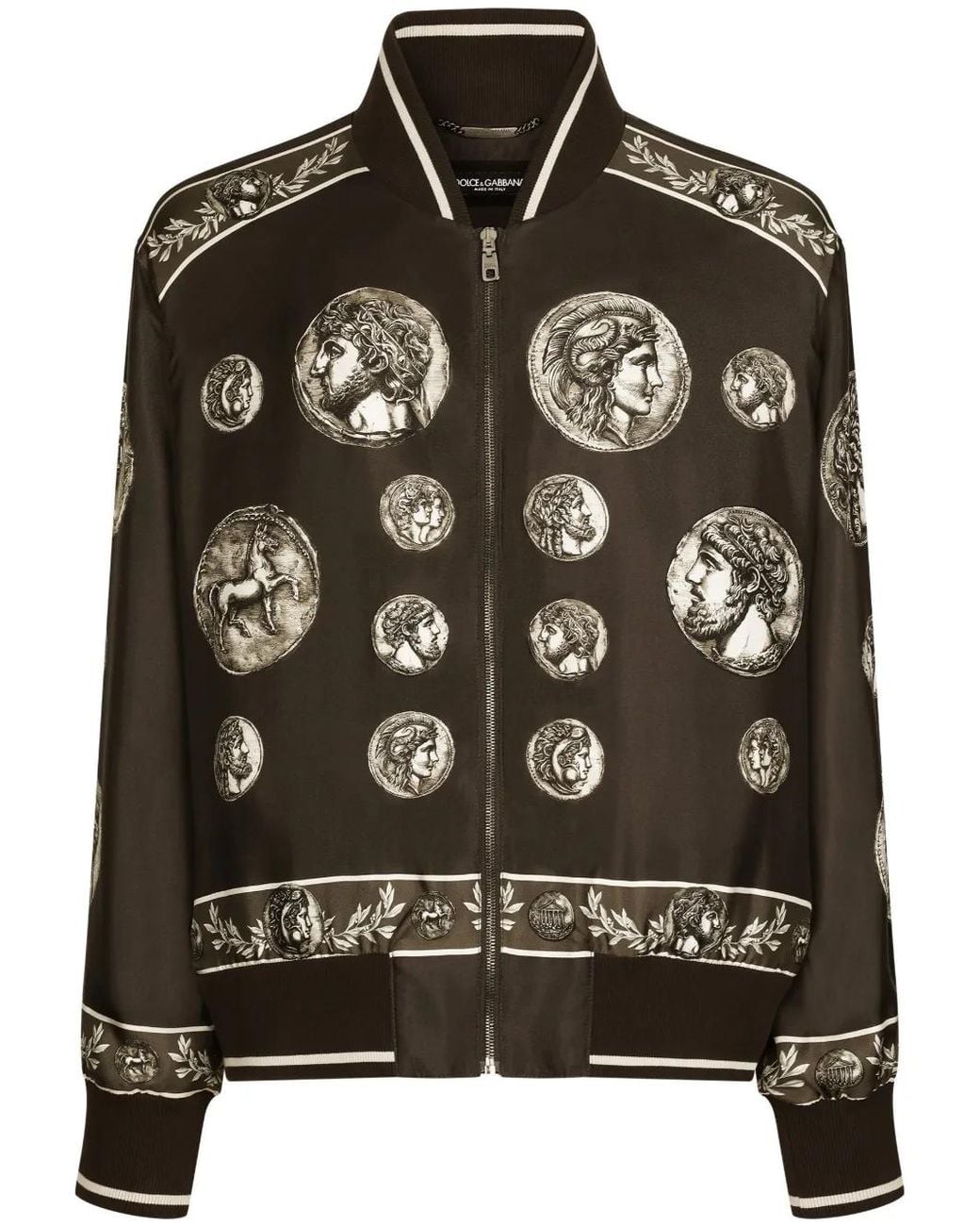 Dolce & Gabbana Black Graphic-Print Long-Sleeved Jacket for men