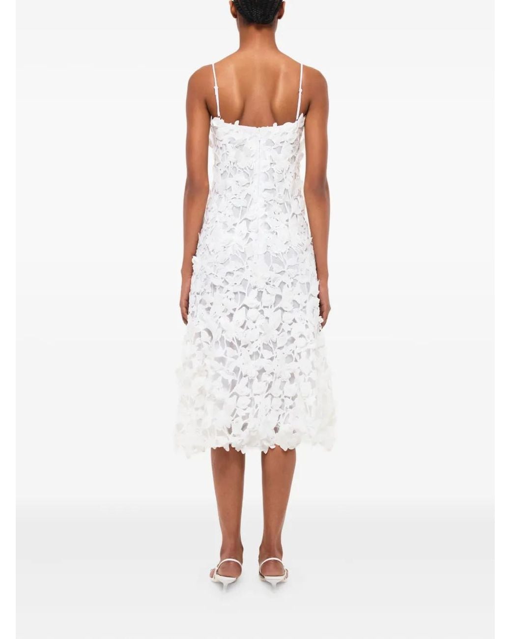 Jonathan Simkhai White Fleurella Floral Midi Dress