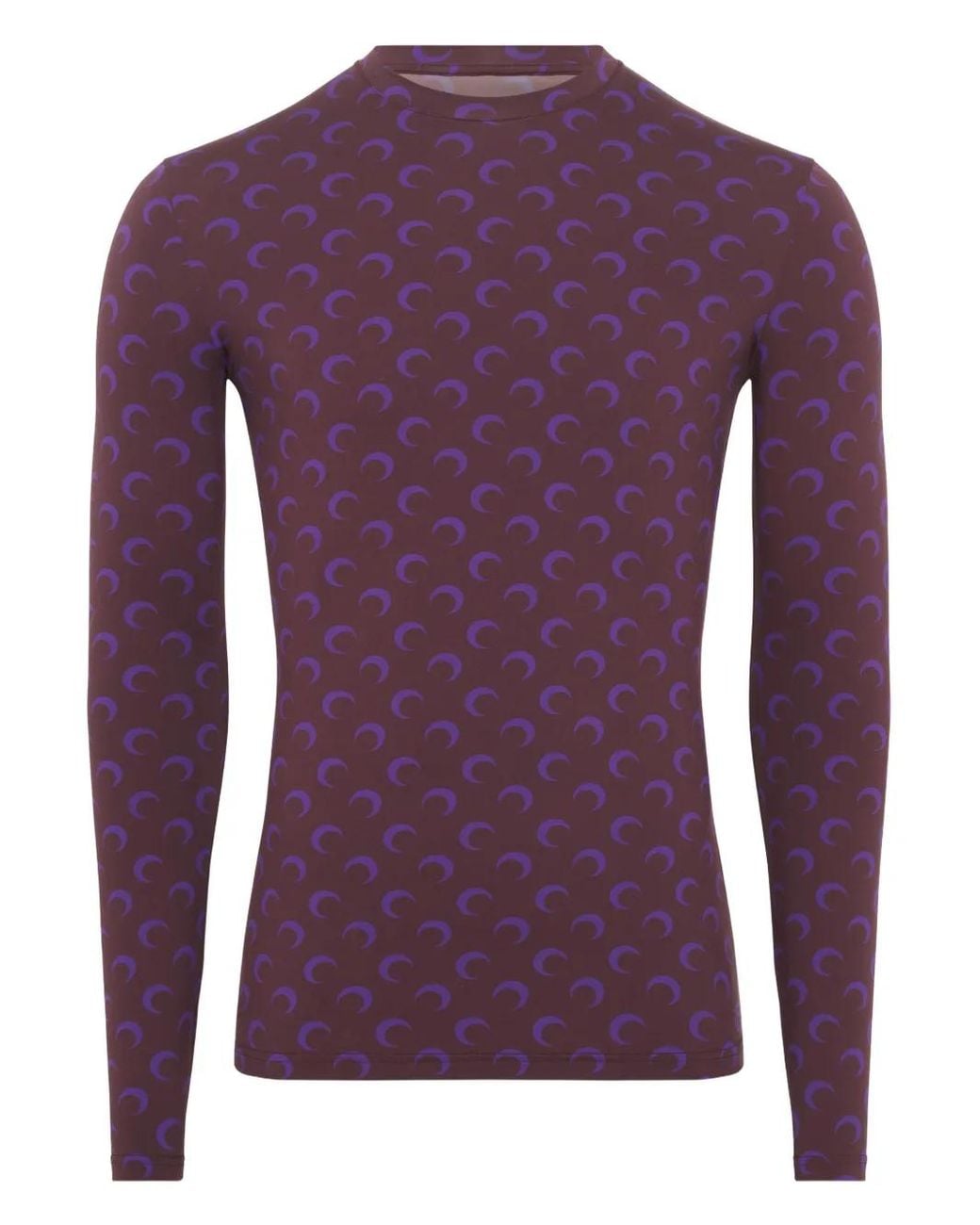 MARINE SERRE Purple Moon-Print Jersey Long-Sleeved T-Shirt for men