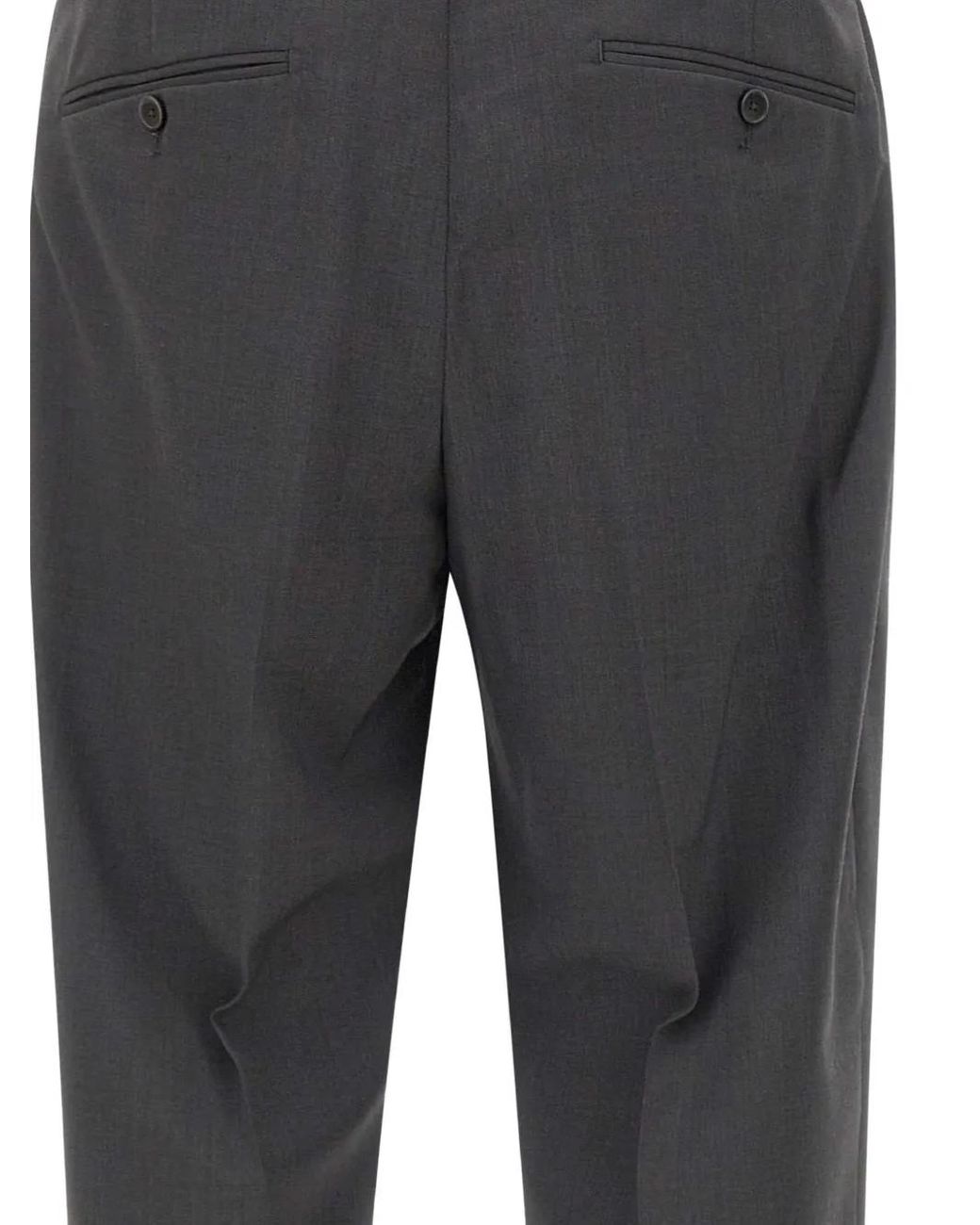 Briglia 1949 Gray Double-Pleated Wool Trousers for men