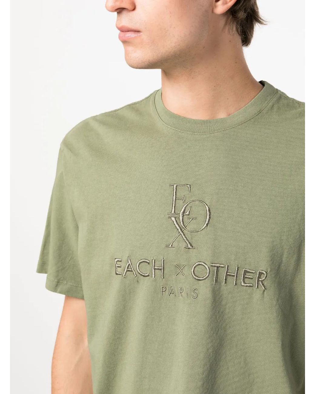 Each x Other Green Logo-Embroidered Cotton T-Shirt for men