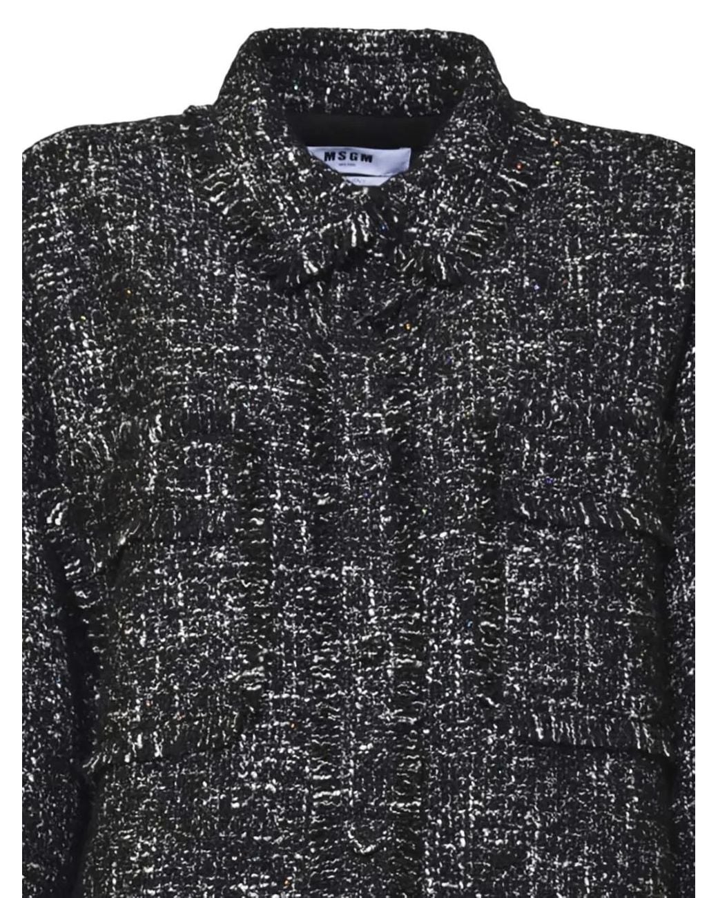 MSGM Black Fringed Shirt