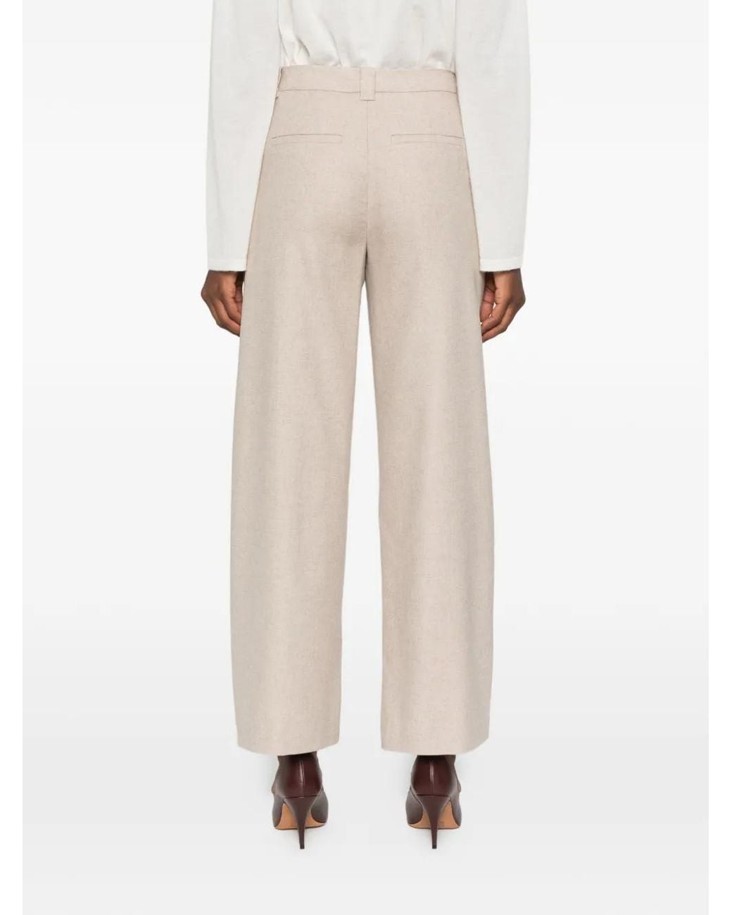 Drykorn White Pressed-Crease Wide-Leg Trousers