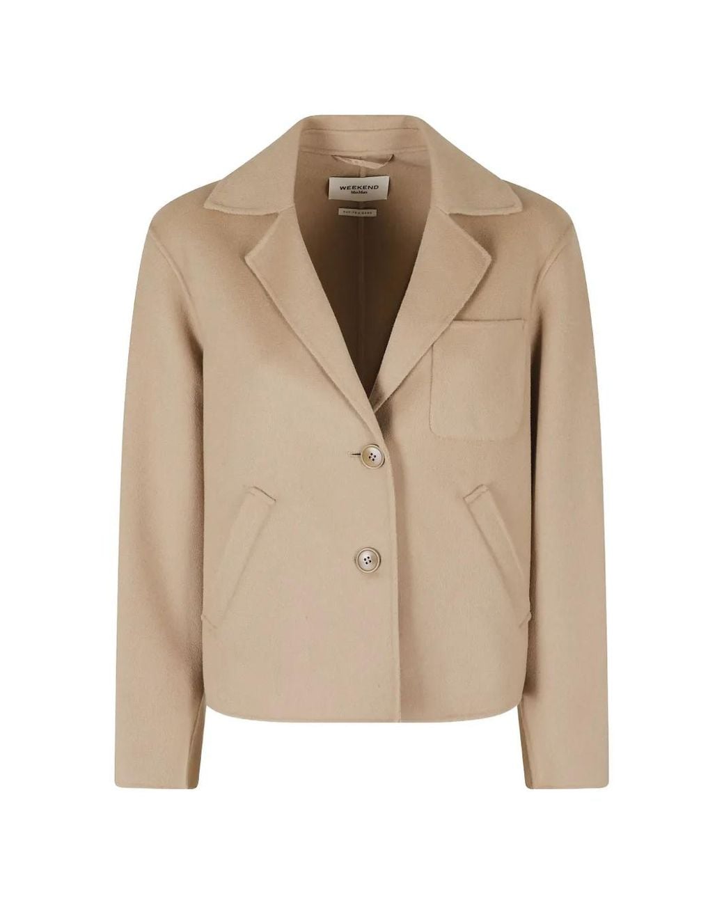 Weekend by Maxmara Jack Met Knoopsluiting En Zakdetail in het Natural