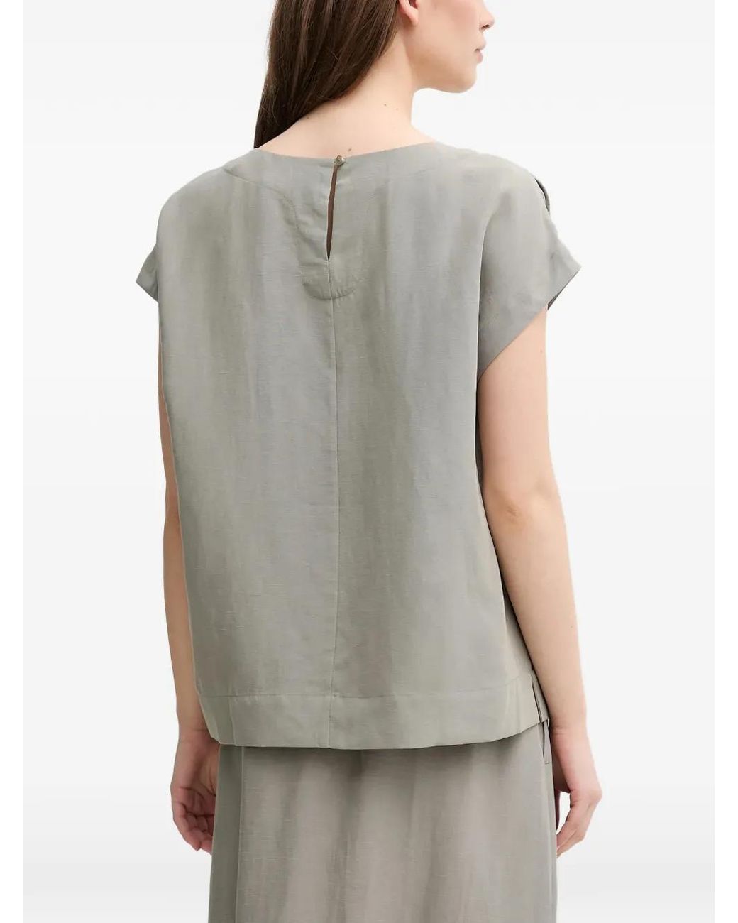 Mos Mosh Gray Pocket Detail Top