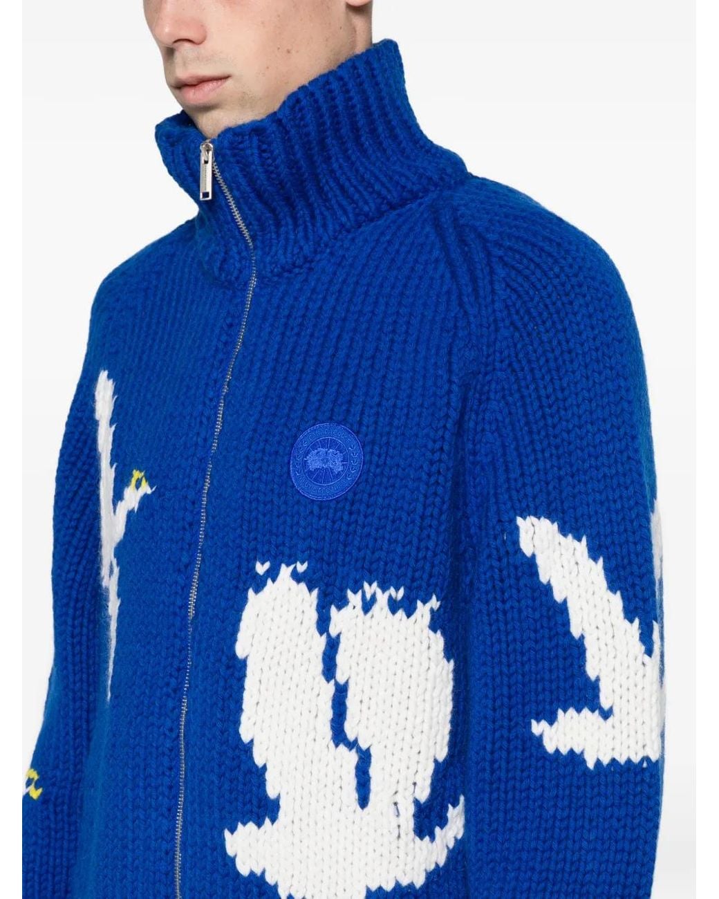 Canada Goose Blue Moisie Knit Cardigan for men