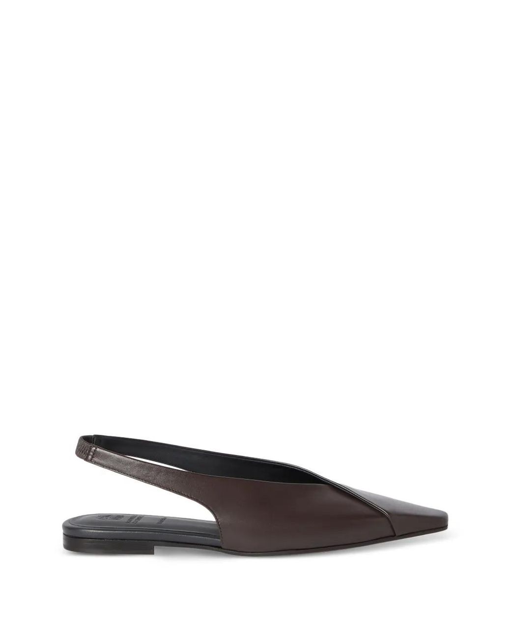Brunello Cucinelli White Calfiskin Slingback Flats