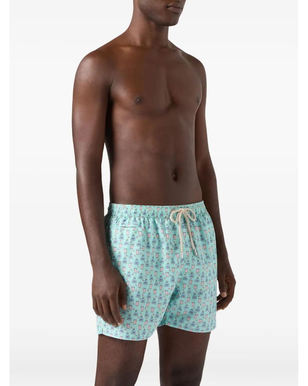 Mc2 Saint Barth Blue Lighting Micro Swim Shorts With Paloma All-Over Print for men