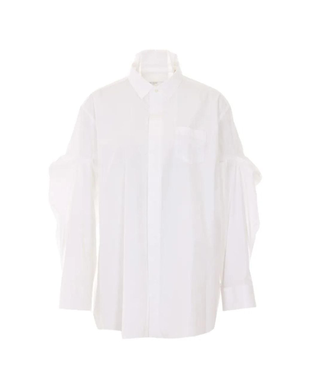 Sacai White Frontal Buttons Oversize Shirt