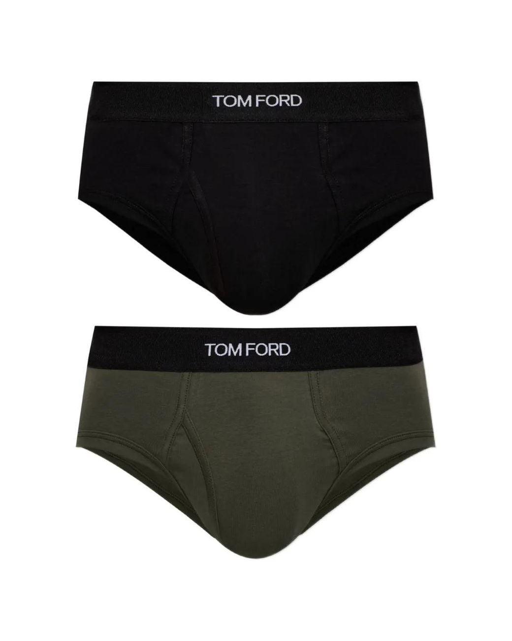 Tom Ford Black Logo-Waistband Briefs (Set Of Two) for men