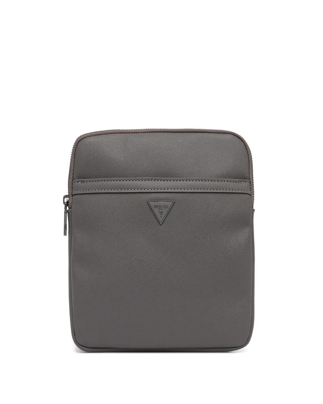 Guess Gray Certosa Saffiano Smart Crossbody Bag for men