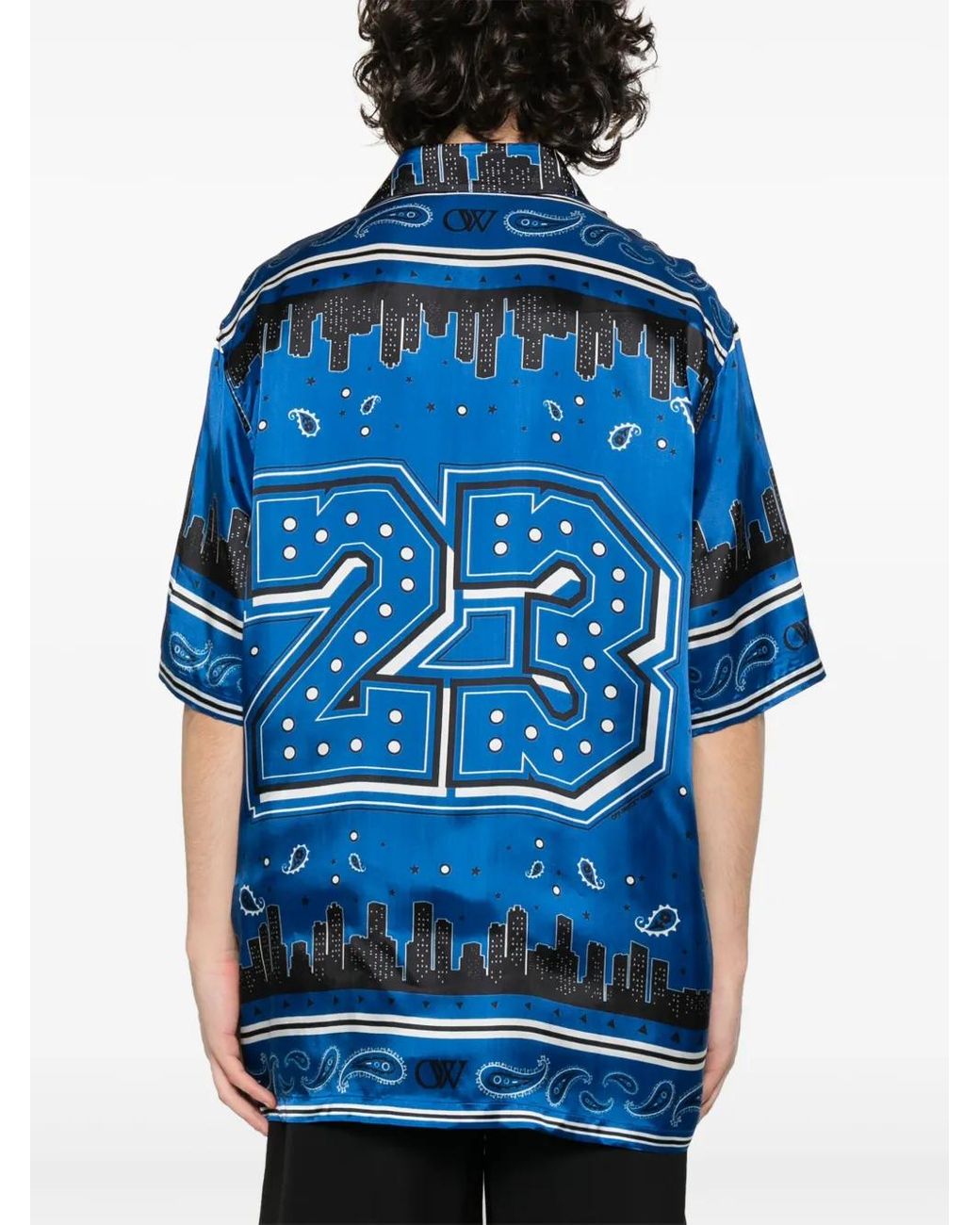 Off-White c/o Virgil Abloh Blue Bandana Vacation Shirt for men