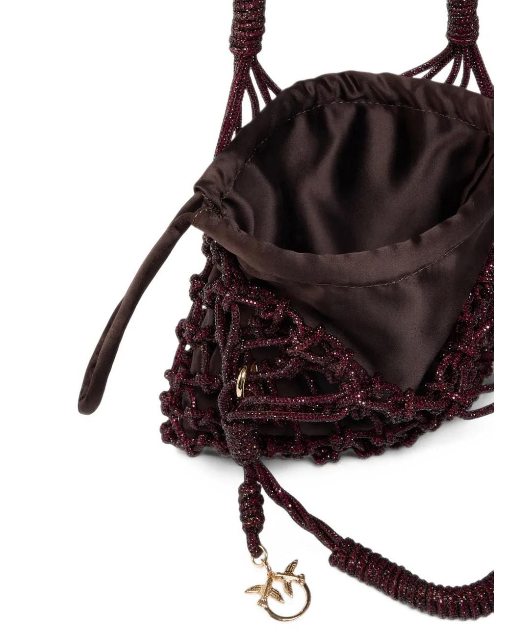 Pinko Purple Small Love Birds Shoulder Bag