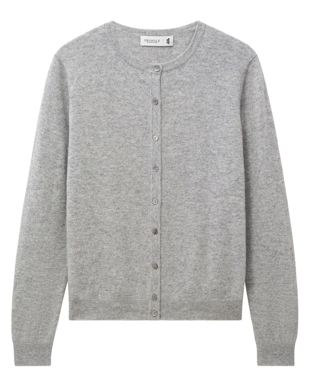 Pringle of Scotland Gray Cashmere Round-Neck Cardigan