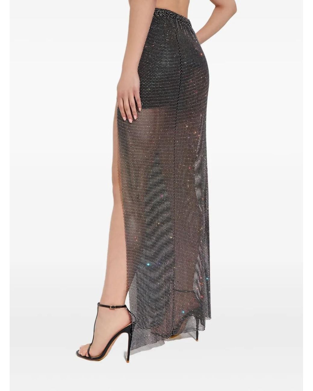 Santa Brands Crystal-Embellished Slit Maxi Skirt in Black | Lyst UK