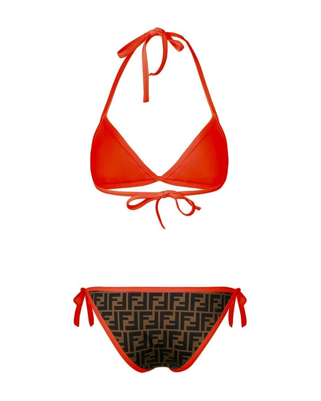 Fendi Synthetic Monogram Bikini Set in Orange | Lyst