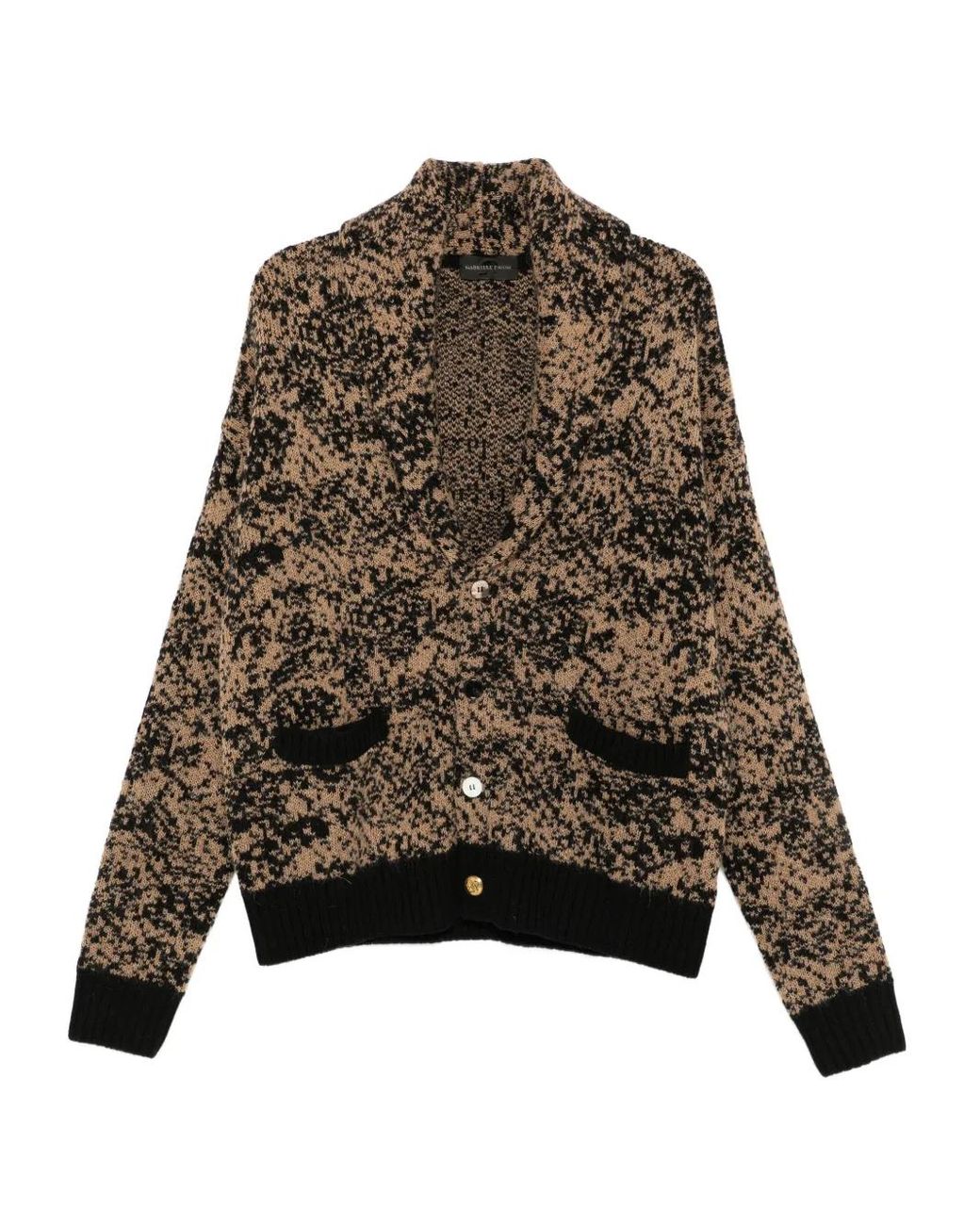 Gabriele Pasini Brown Shawl-Collar Pocket Cardigan for men