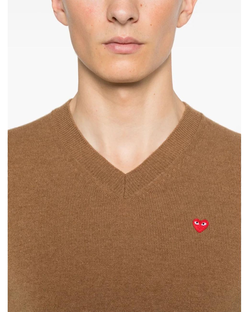 Pull À Patch Cœur COMME DES GARÇONS PLAY en coloris Brown
