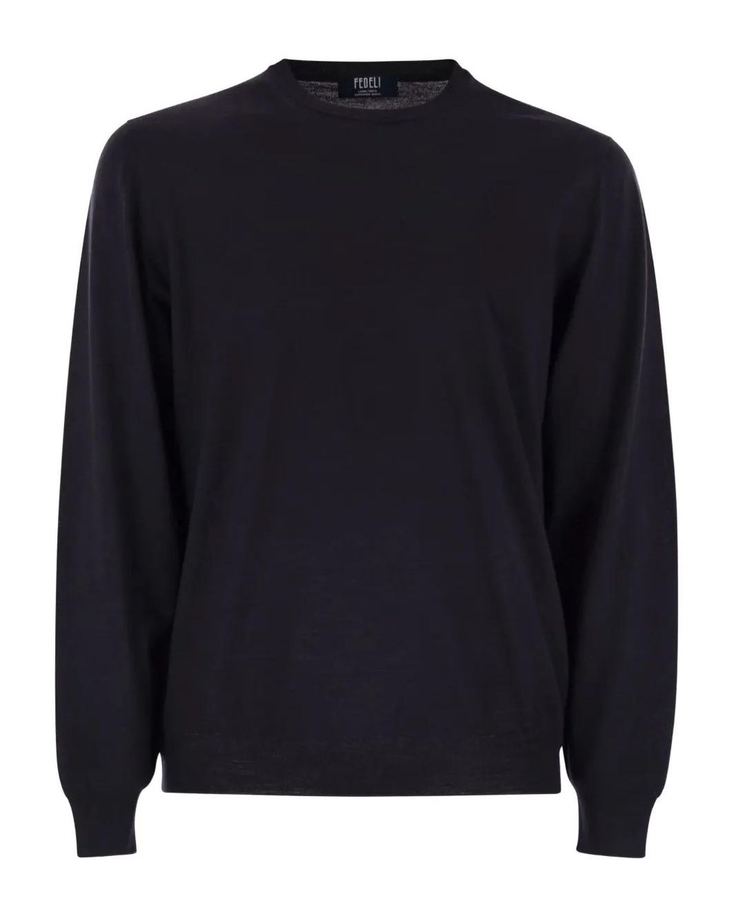Fedeli Blue Argentina Crew-Neck Sweater for men