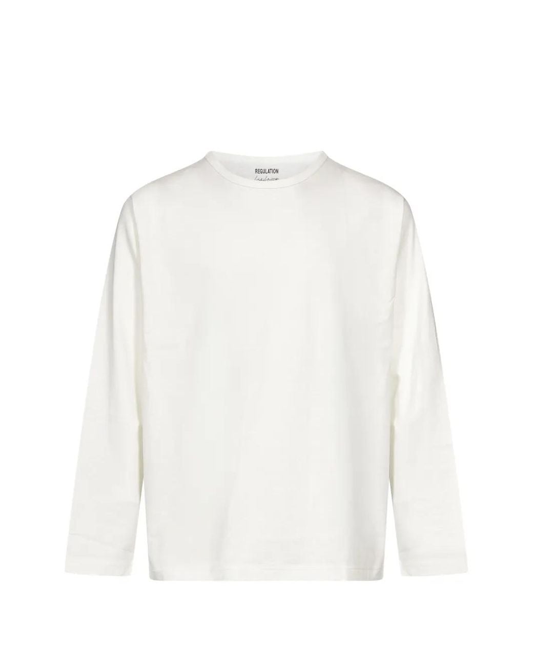 Yohji Yamamoto White Re-Logo Long-Sleeve T-Shirt for men
