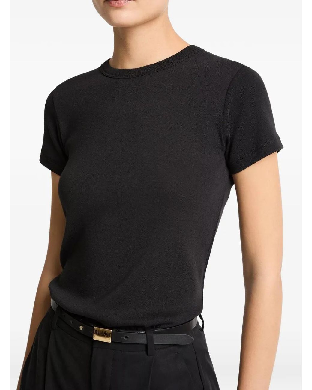 Vince Black Shrunken 90S Crew Neck T-Shirt