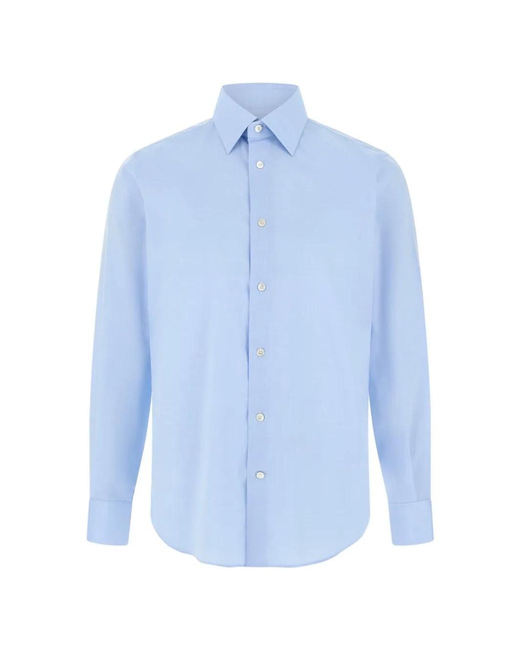 Boggi Blue Herringbone Cotton Muslin Shirt Regular Fit for men