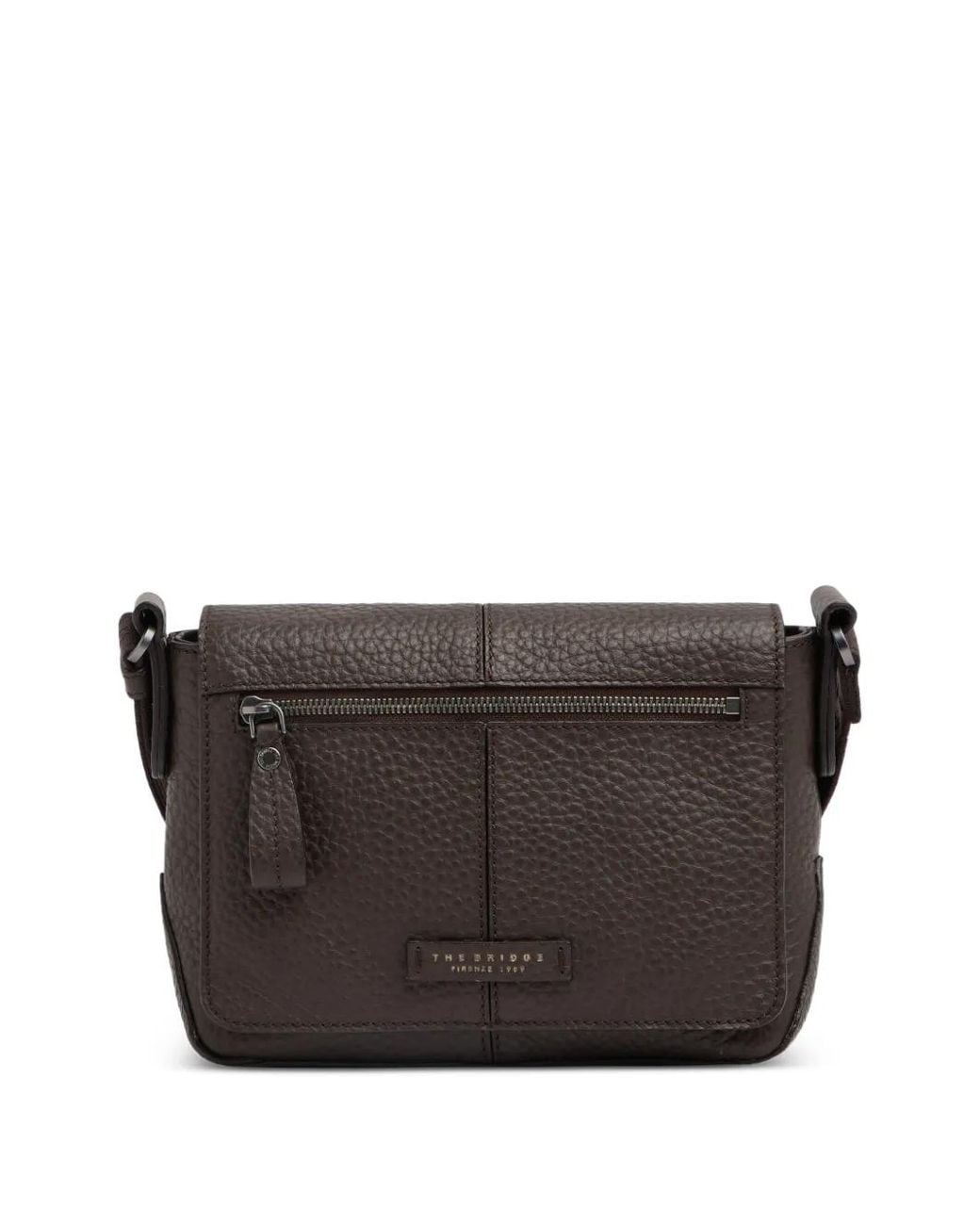 The Bridge Black Manfredi Leather Messenger Bag for men