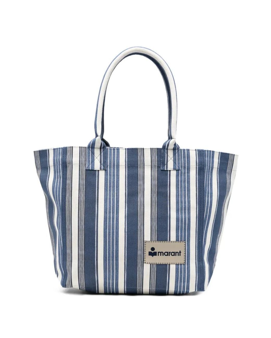 Isabel Marant Blue Small Yenky Striped Tote Bag