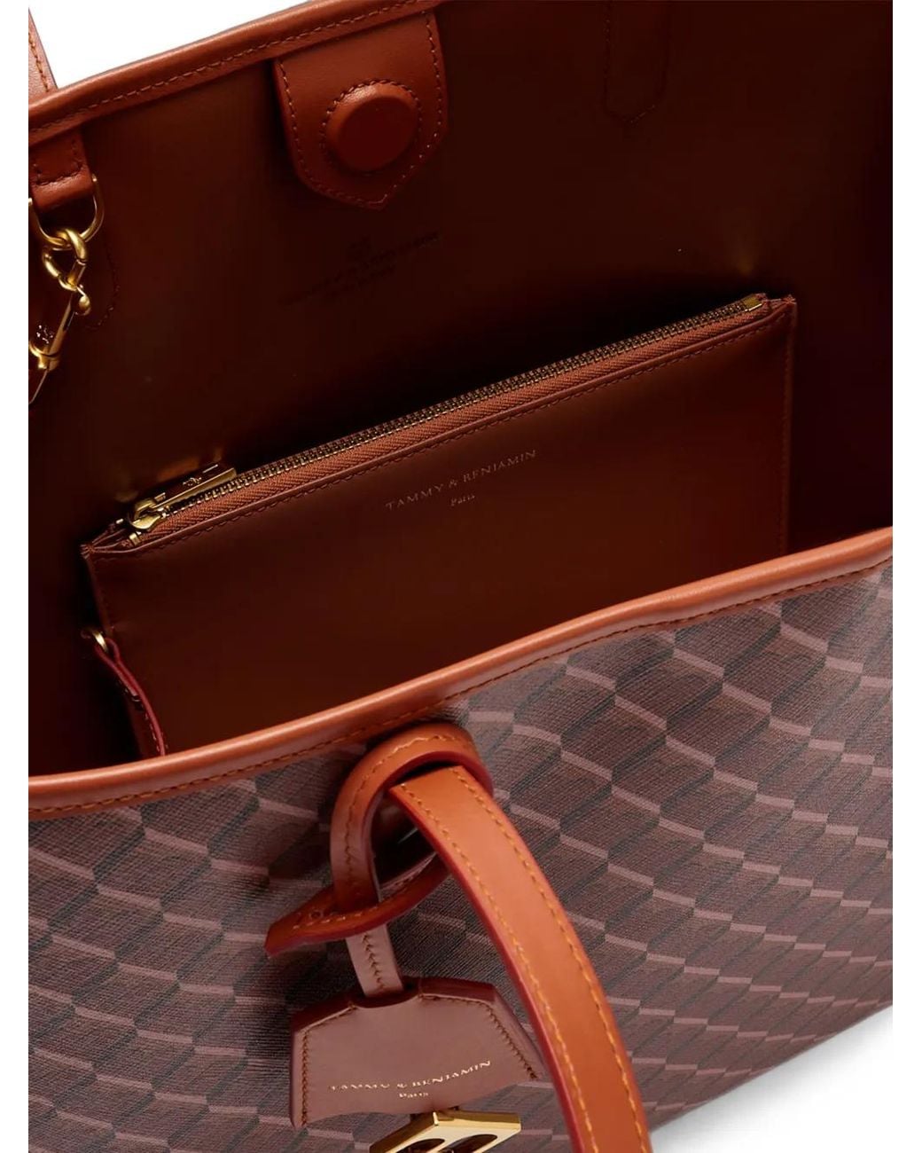 Tammy & Benjamin Red Monogram-Print Tote Bag