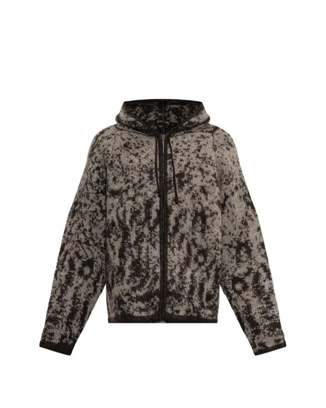 Roa Brown Abstract-Pattern Zip-Up Hoodie for men