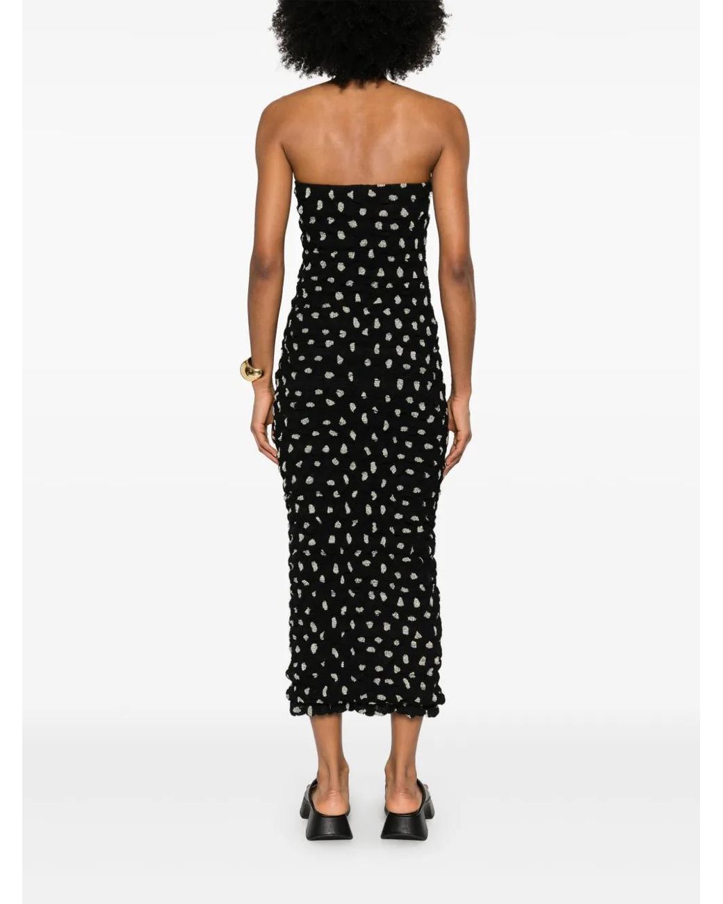 Nanushka Black Haylen Midi Dress