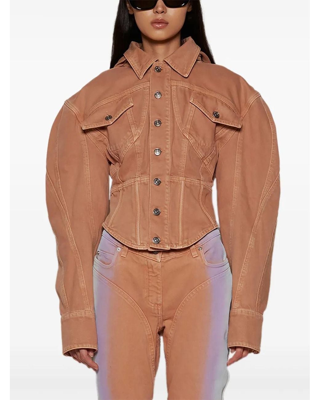 Mugler Natural Corseted Denim Jacket