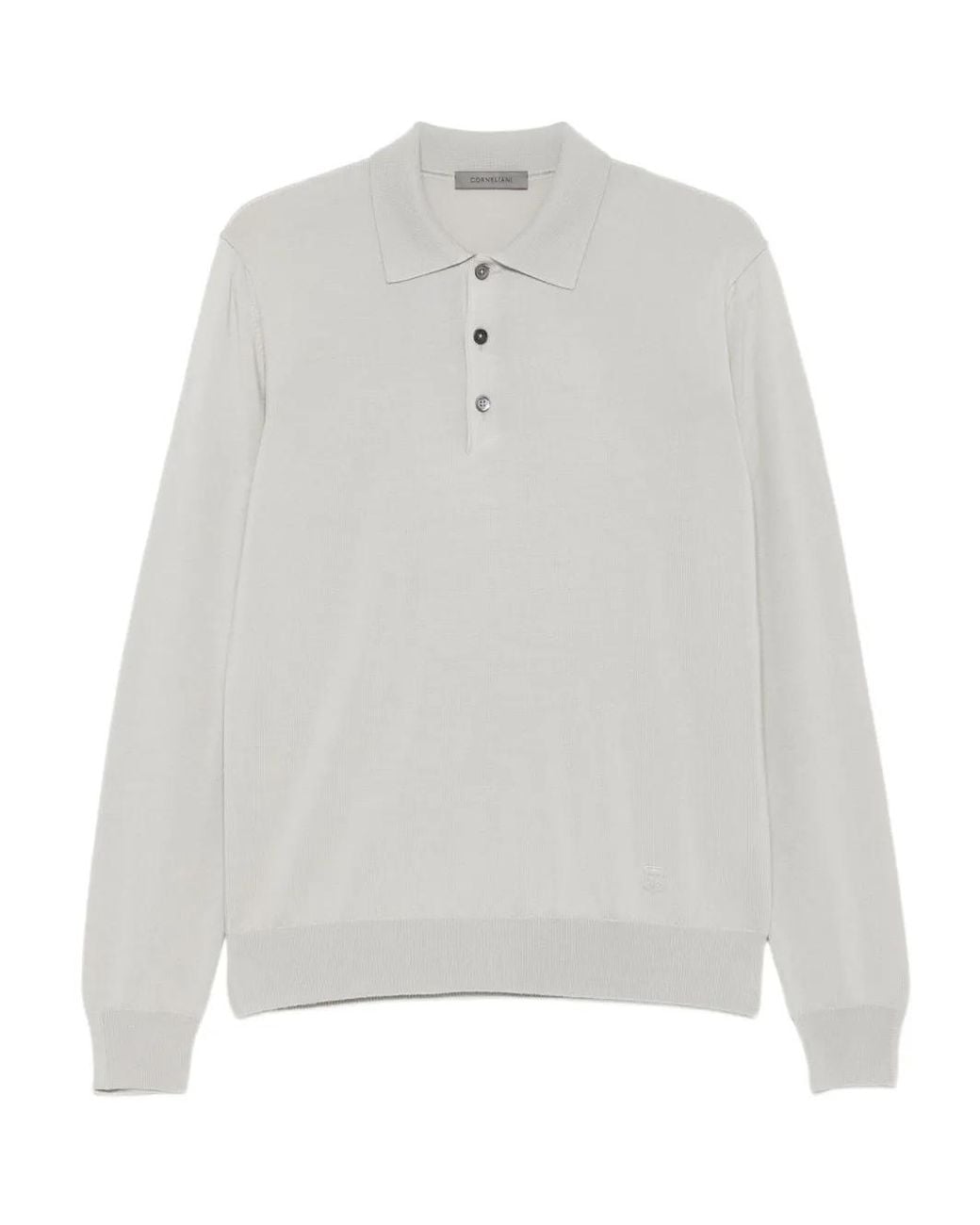 Corneliani White Long-Sleeve Polo Shirt for men