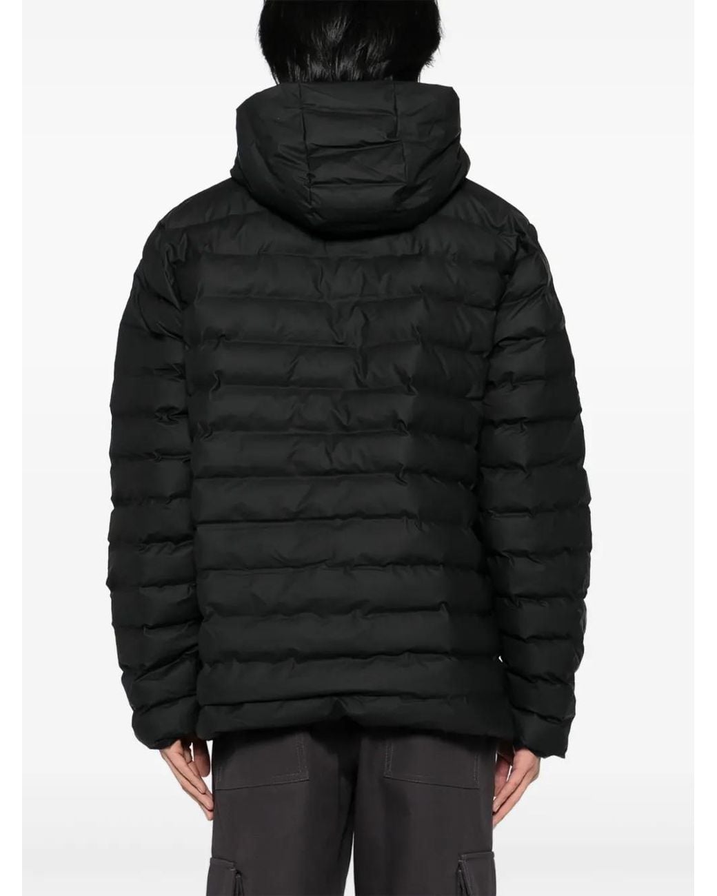 Rains Black Logo-Patch Jacket for men