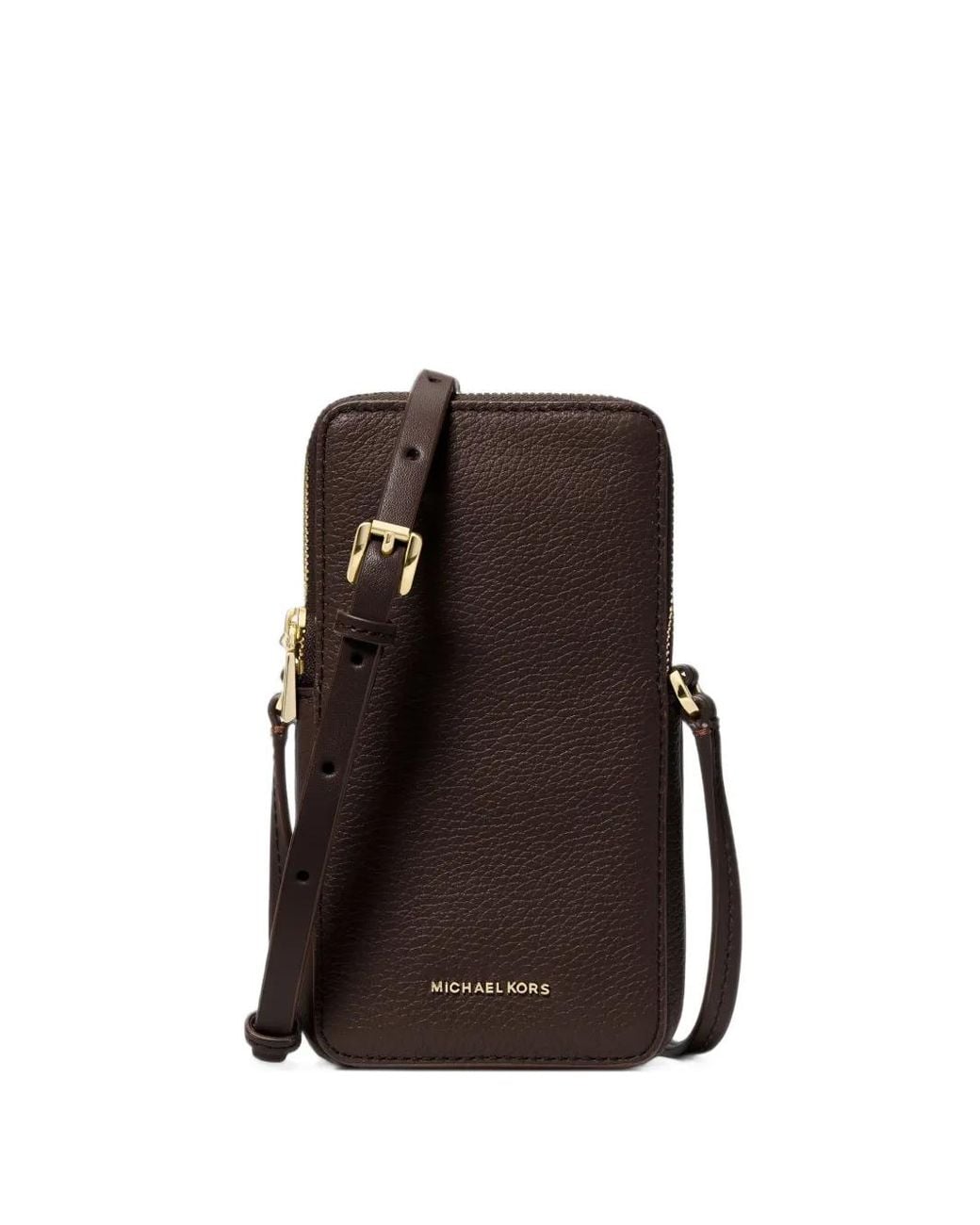 Michael Kors Black Small Jet Set Grained Leather Shoulder Bag For Smartphones